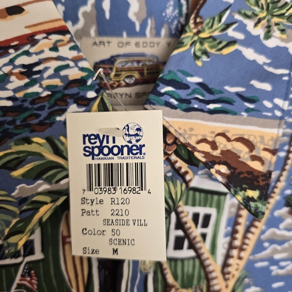 NWT Reyn Spooner Eddie Y Seaside Village Tropical Hawaiian Men's Casual  Shirt - Picture 5 of 5